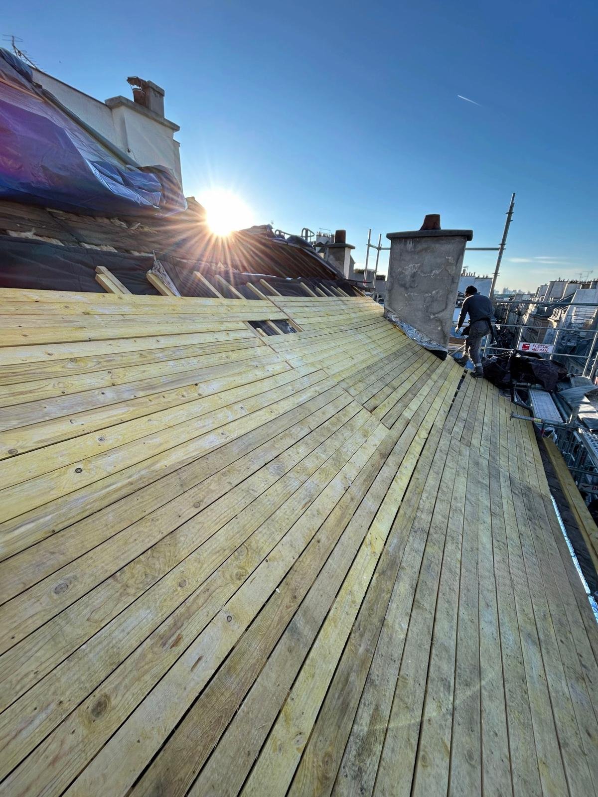 Réfection charpente et voligeage toiture urbaine Yvelines